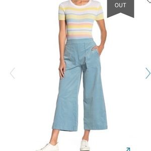 Good Luck Gem L  blue light corduroy crop pant